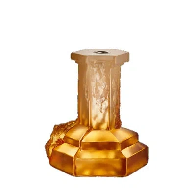 Kosta Boda Rocky Baroque Candlestick Amber Haze Large