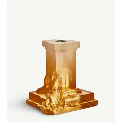 Kosta Boda Rocky Baroque Candlestick Amber Haze Medium