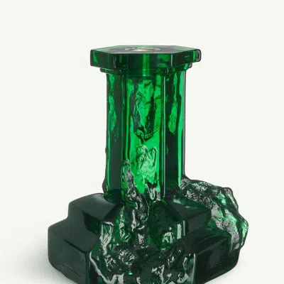 Kosta Boda Rocky Baroque Candlestick Emerald Green Large