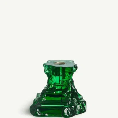 Kosta Boda Rocky Baroque Candlestick Emerald Green Small