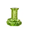 Kosta Boda Rocky Baroque Amber Haze Large Candlestick, 5.9" In Green