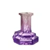 Kosta Boda Rocky Baroque Lilac Candlesticks, Large In Lilac