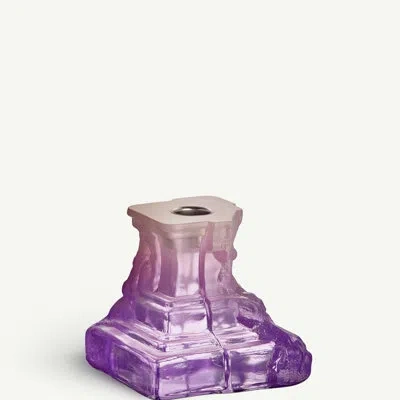 Kosta Boda Rocky Baroque Candlestick Lilac Haze Small In Blue