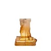 Kosta Boda Rocky Baroque Candlestick, Medium In Amber