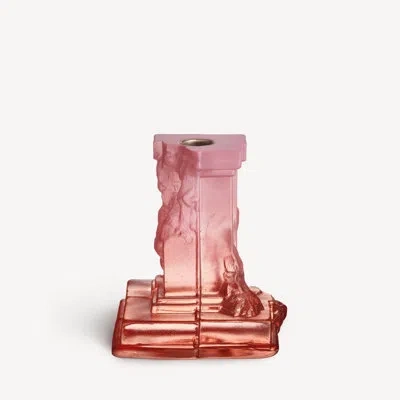 Kosta Boda Rocky Baroque Candlestick Spicy Rose Medium In Multi