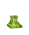 Kosta Boda Rocky Baroque Kryptonite Small Candlestick, 3.7" In Emerald Green