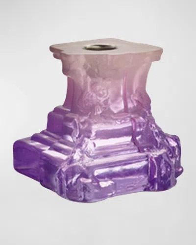 Kosta Boda Rocky Baroque Kryptonite Small Candlestick, 3.7" In Lilac Haze