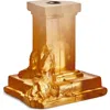 Kosta Boda Rocky Baroque Medium Crystal Candlestick In Orange