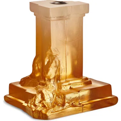 Kosta Boda Rocky Baroque Medium Crystal Candlestick In Orange