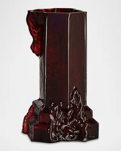 Kosta Boda Rocky Baroque Vase In Red