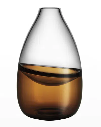 Kosta Boda Septum Vase, Golden Brown