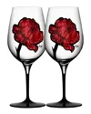 Kosta Boda Set Of 2 Tattoo Wine Glasses