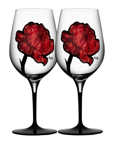 KOSTA BODA KOSTA BODA SET OF 2 TATTOO WINE GLASSES