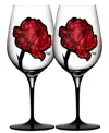 Kosta Boda Set Of 2 Tattoo Wine Glasses In Multi