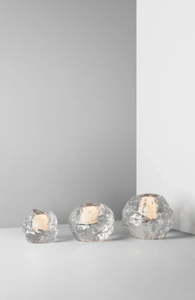 Kosta Boda Set Of 3 Snowball Glass Votives In White