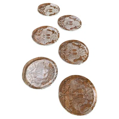 Pre-owned Kosta Boda Set Of 6 Mid-century Swedish Glass Plates From , 1960s In Brown