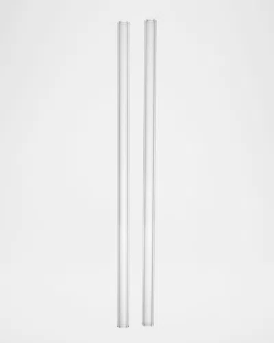 Kosta Boda Sipsavor 2-piece Glass Straw Set In Clear