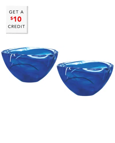 Kosta Boda Small Contrast Bowl In Blue