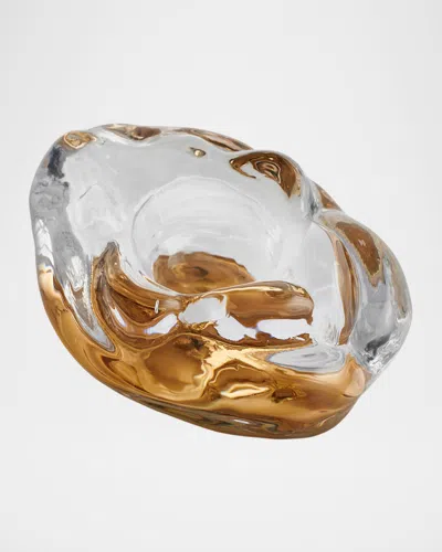 Kosta Boda Snippan Decorative Object By Asa Jungnelius In Clear/gold