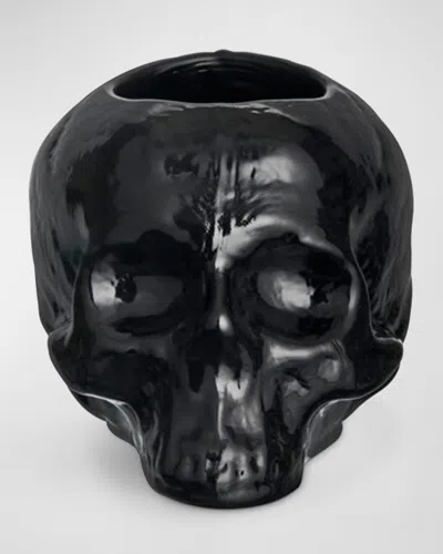 Kosta Boda Still Life Skull Votive Candleholder In Black