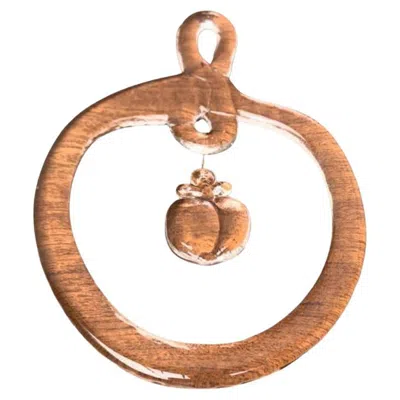 Pre-owned Kosta Boda Swedish Apple Window Decoration In Glass From , 1970s In Brown