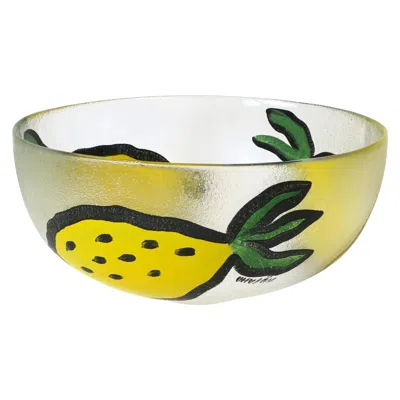 Pre-owned Kosta Boda Swedish Postmodern Centerpiece Bowl By Ulrica Hydman-vallien, 1990s In Yellow
