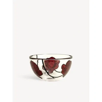 Kosta Boda Tattoo Large Bowl In Red;clear