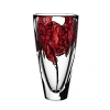 Kosta Boda Tattoo Vase In Red/clear/black