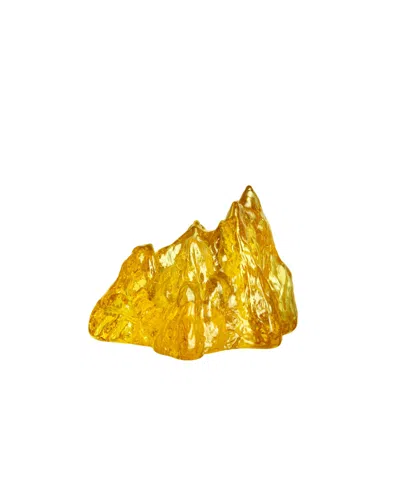 Kosta Boda The Rock Crystal Glass Candlesticks In Yellow