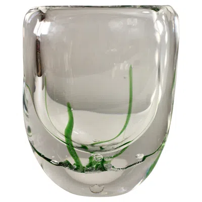 Pre-owned Kosta Boda Vicke Lindstrand �seagrass� Glass Vase For , Sweden 1960s In Clear