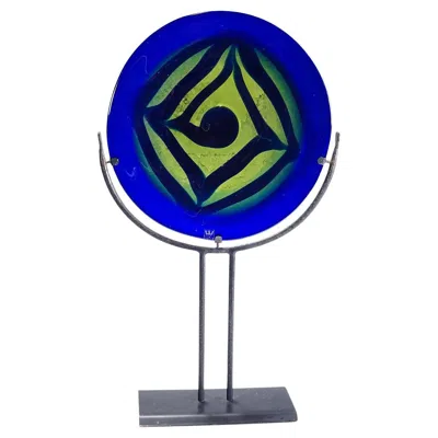 Pre-owned Kosta Boda Vintage Crystal Art Glass Sculpture By Goeran Waerff For Kosta In Purple