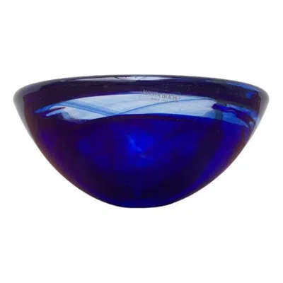 Pre-owned Kosta Boda Vintage Swedish Glass Bowl By , Blue, 6.69" Diameter, 1970s In Purple