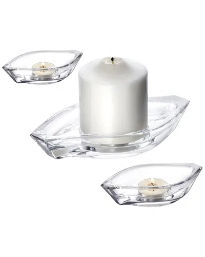 Kosta Boda Wave Votive 3pc Set In Transparent