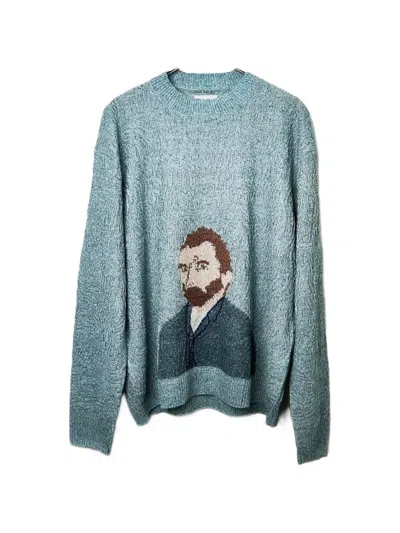 Kota Gushiken Van Gogh Intarsia-knit Sweater In Blue