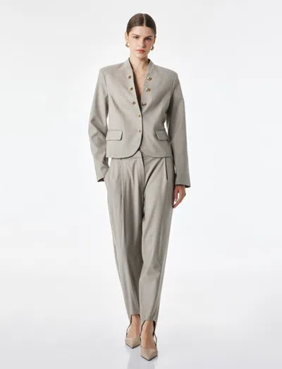 Koton Balloon Fabric Trousers With Foot Strap Detail In Gray