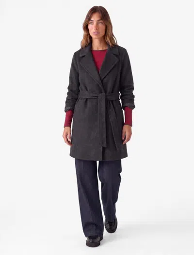 Koton Belted Lapel Wool Blend Oversized Coat In Anthracite