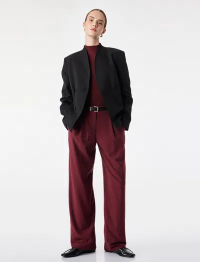 Koton Belted Tailored Pants In Red