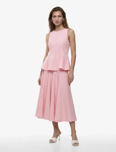 Koton Crew Neck Sleeveless Peplum Top In Pink