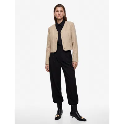 Koton High Rise Tailored Harem Pants In Black