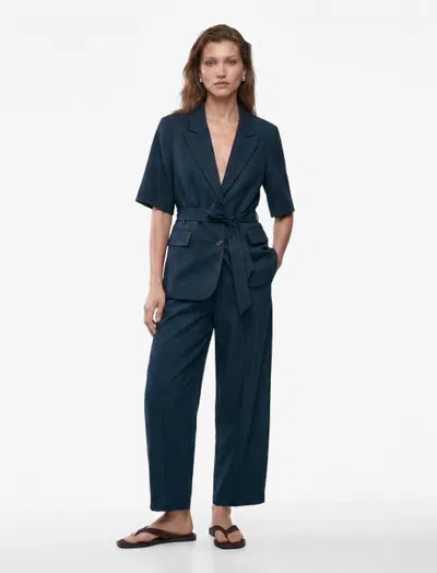 Koton High Rise Wide Leg Barrel Pants In Green