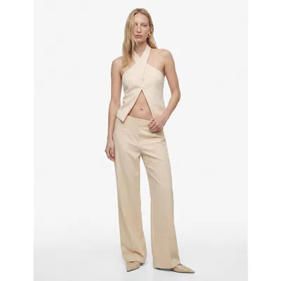 Koton High Waist Wide Leg Trousers In Neutral