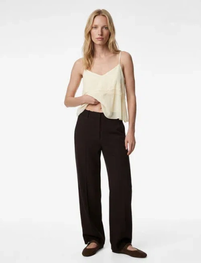 Koton Lace Detail Layered Chiffon Camisole In Yellow