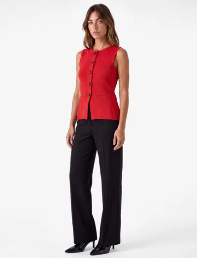 Koton Long Knit Vest In Red