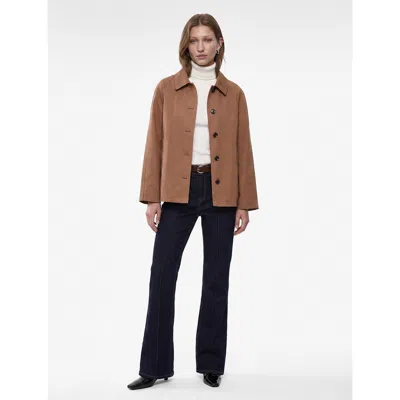 Koton Long Sleeve Collared Gabardine Short Trench Coat In Brown