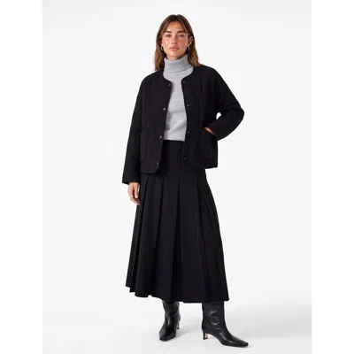 Koton Long Sleeve Crew Neck Quilted Jacket In Black