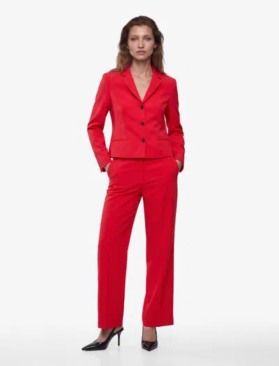 Koton Long Sleeve Double Face Notched Blazer In Red