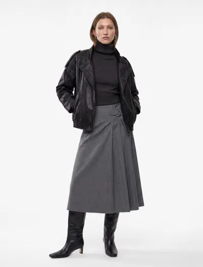 Koton Long Sleeve Funnel Neck Oversized Faux Leather Biker Jacket In Black