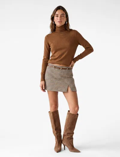 Koton Long Sleeve Knit Turtleneck Sweater In Brown