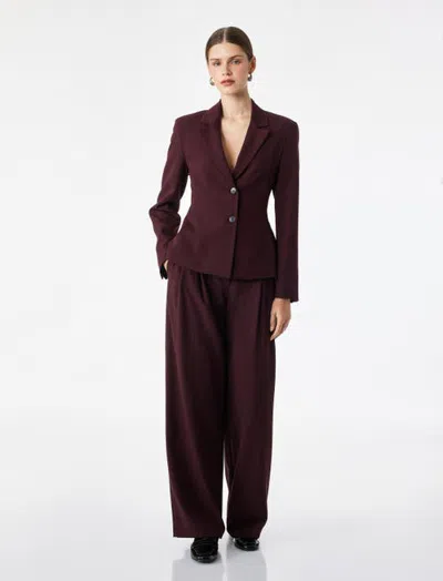 Koton Long Sleeve Shaped Waist Notch Lapel Blazer In Brown