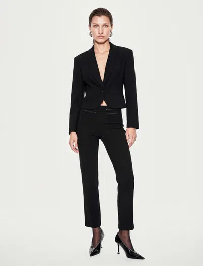 Koton Long Sleeve Shawl Collar Cropped Blazer Jacket In Black